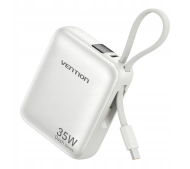 Vention FHEN0 10000mAh 35W Wbudowany kabel USB-C Beżowy