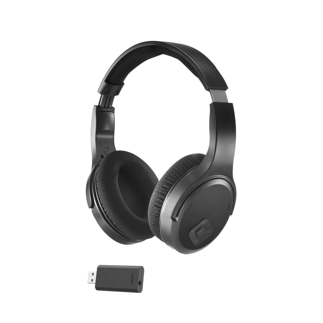 Hama 00221847 TV Headphones Dongle Nauszne 2.4 GHz Dongle + Bluetooth 5.3 Czarny