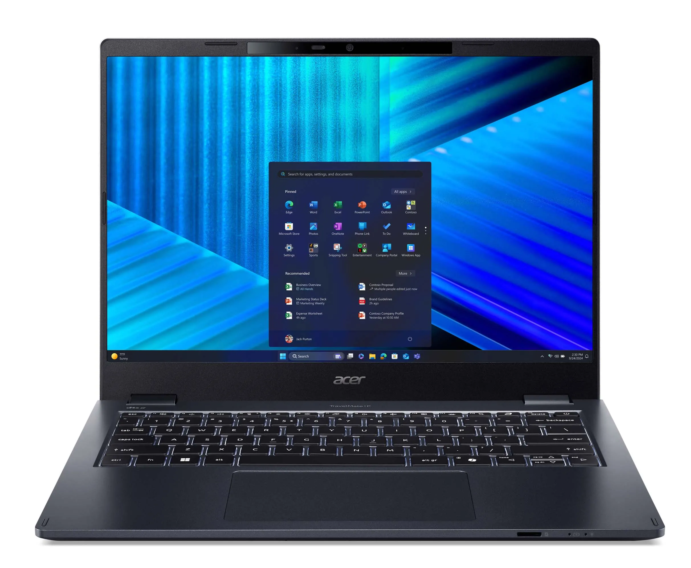 Acer TravelMate P4 14 TMP414-55-TCO 14" Ultra 5 225U 16GB RAM 512GB Dysk SSD Win11 Pro Niebieski Funkcje AI