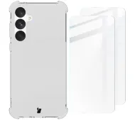 Bizon Elastyczne etui + 2x szkło hartowane Clear Pack do Samsung Galaxy A55 5G