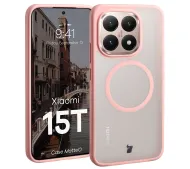 Bizon MatteO do Xiaomi 15T Półprzezroczyste z różową ramką