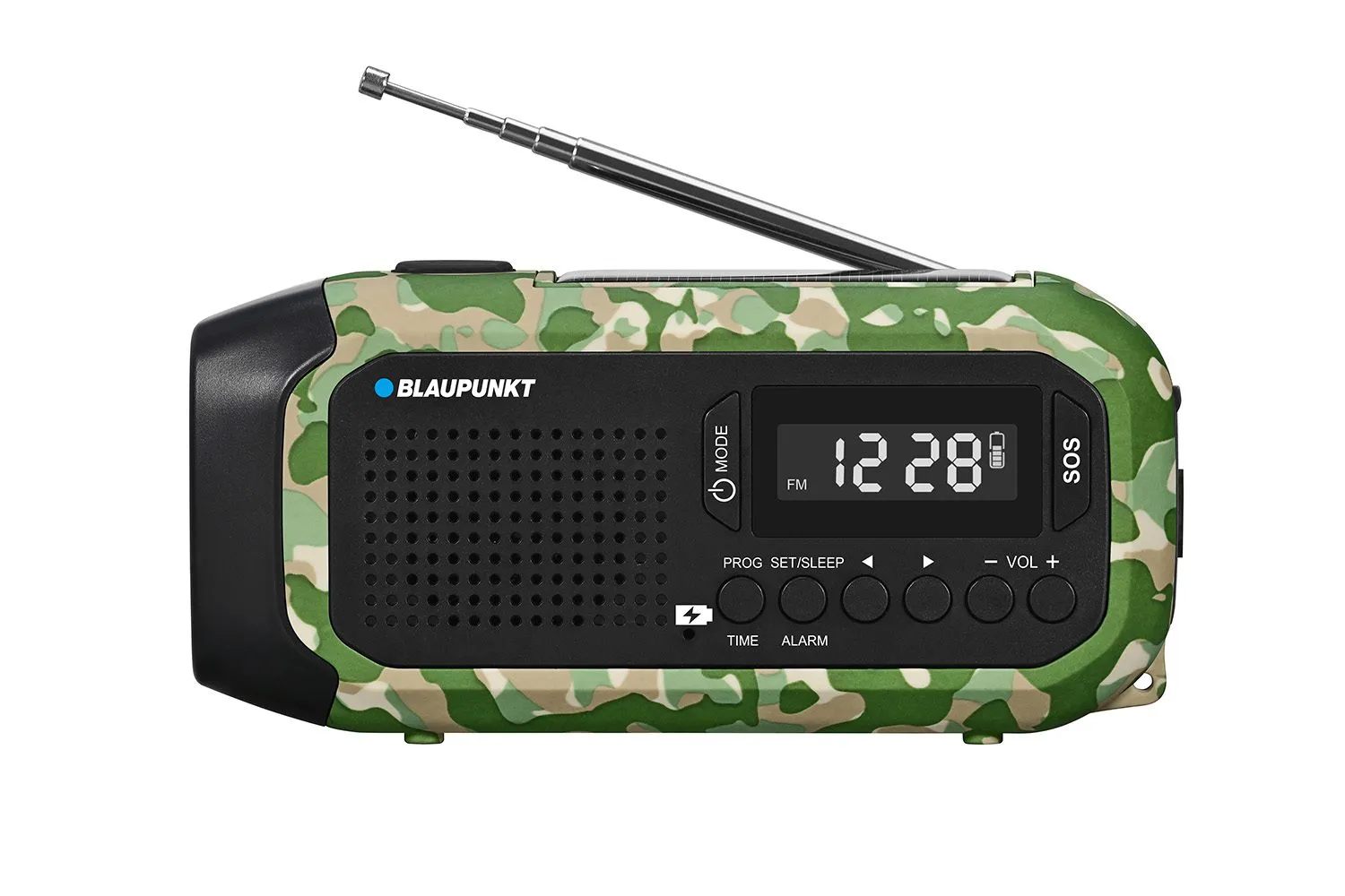 Blaupunkt ER20GC SURVIVAL Na korbkę, Solarne, Latarka, Powerbank, Radio FM Zielony