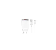 XO CE19 USB-A 18W Biały + Kabel microUSB