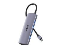 Unitek H1112EGY01 4w1 USB-C 10 Gbps, 4x USB-A Szary