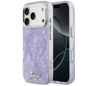 Guess IML Shell Script Metal MagSafe do iPhone 17 Pro Max Fioletowy