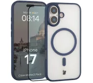 Bizon Case MatteO Pack do iPhone 17 Granatowy