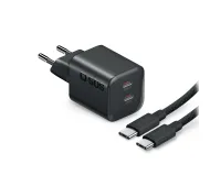 SBS 41209 GaN PD 2x USB-C 100W Czarny + Kabel 2m USB-C