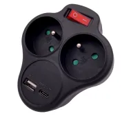 Duwi STAY USB-A USB-C 2 gniazda Czarny