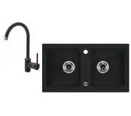 Deante Zorba ZQZA2203 Grafitowy + bateria stojąca Grafitowy