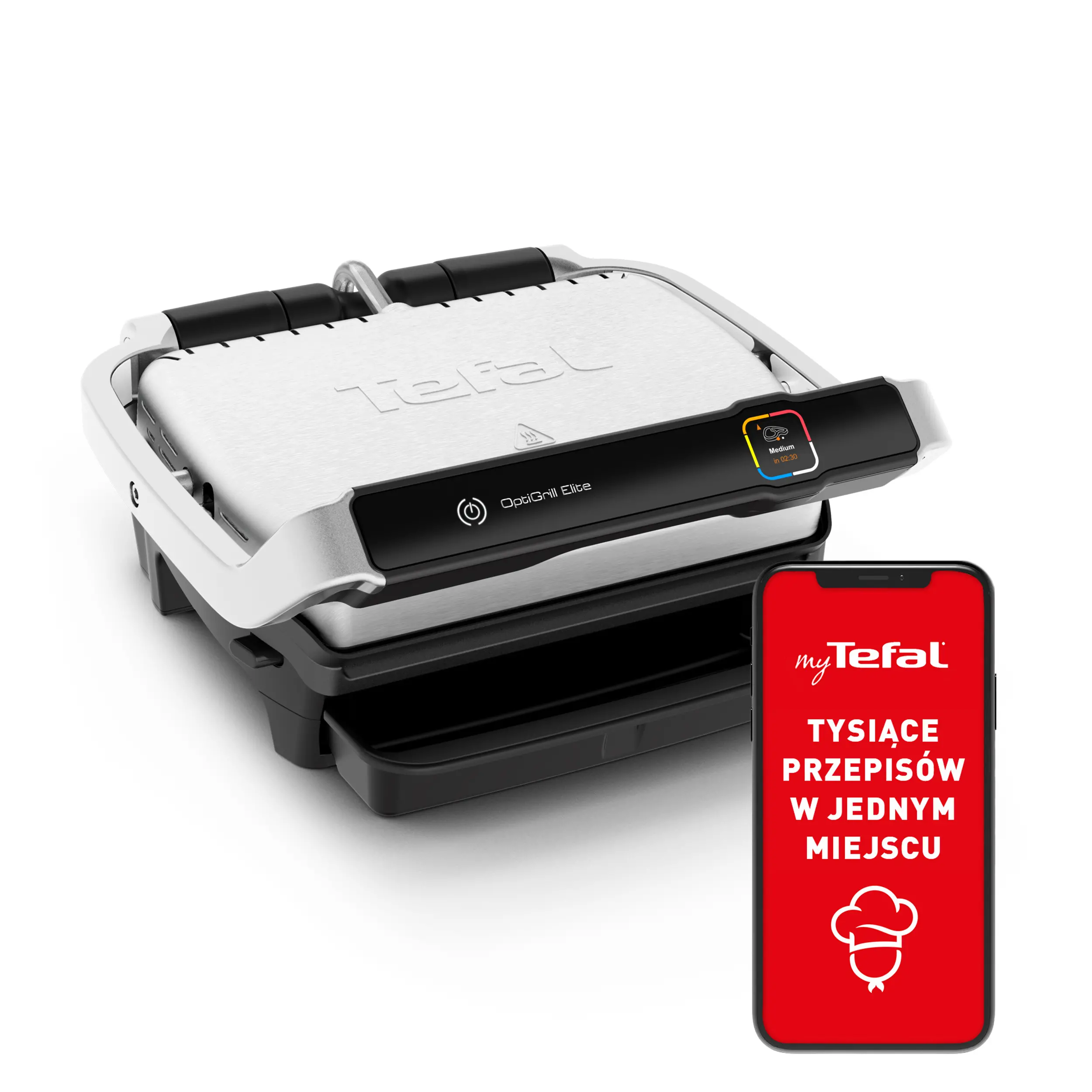 Tefal OptiGrill Elite GC750 600cm2 Programy automatyczne