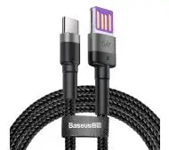 Baseus USB-C Cafule SuperCharge QC 3,0, 5A 1m Czarno-szary