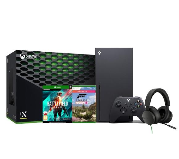 konsola Xbox Series X Xbox Series X + Forza Horizon 5 + Battlefield 2042 + słuchawki Stereo Headset Przewodowy