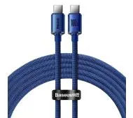 Baseus USB-C do USB-C Crystal 100W 2m Niebieski