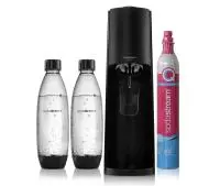 Sodastream Terra Czarny + 2 butelki + Nabój z gazem CO2