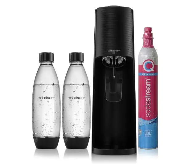 Sodastream Terra Czarny + 2 butelki + Nabój z gazem CO2