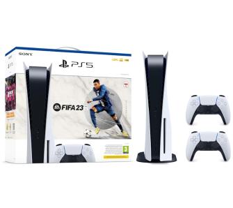 konsola PS5 Sony PlayStation 5 (PS5) z napędem - dodatkowy pad (biały) - FIFA 23