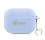 Guess Silicone Charm Heart Collection GUAP2LSCHSB do AirPods Pro 2 Niebieski
