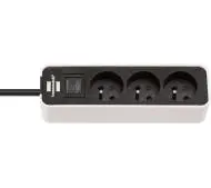 Brennenstuhl Ecolor 1153234520 3 gniazda 5m Czarno-biały
