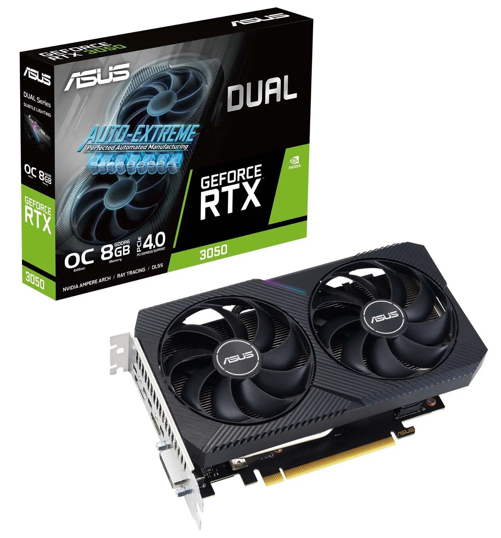 ASUS Dual GeForce RTX 3050 V2 OC Edition 8GB GDDR6 128bit DLSS