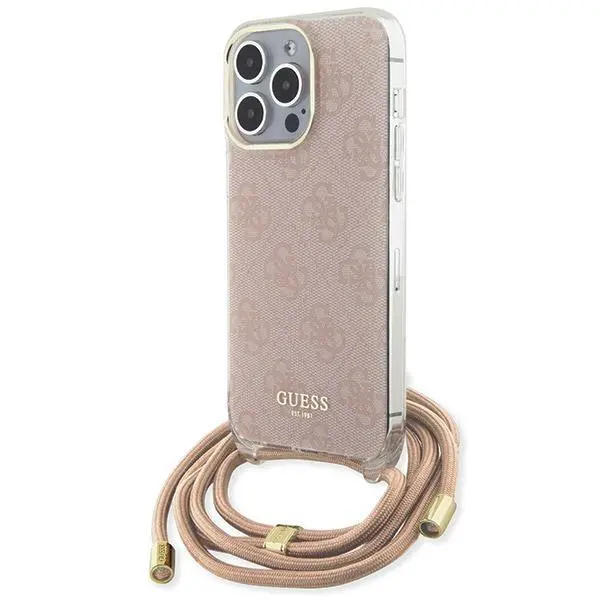 Guess Crossbody Cord 4G Print GUHCP15LHC4SEP do iPhone 15 Pro Różowy