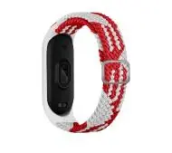 Beline do Mi Band 7/6/5 Textile Czerwony-biały