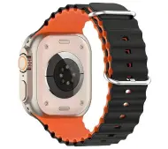 Beline Silicone Waves do Apple Watch 42/44/45/49mm Czarno-pomarańczowy