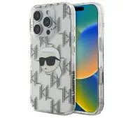 Karl Lagerfeld IML Karl Head Electroplated do iPhone 16 Pro Przezroczysty