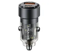USAMS USB+USB-C 60W Fast Charge Czarny