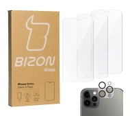 Bizon 3x szkło + szybka na aparat Clear 2 Pack do iPhone 12 Pro