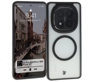 Bizon MatteO z MagSafe do Xiaomi Redmi Note 14 Pro 5G / 14 Pro Plus 5G / Poco X7 Półprzezroczyste z czarną ramką