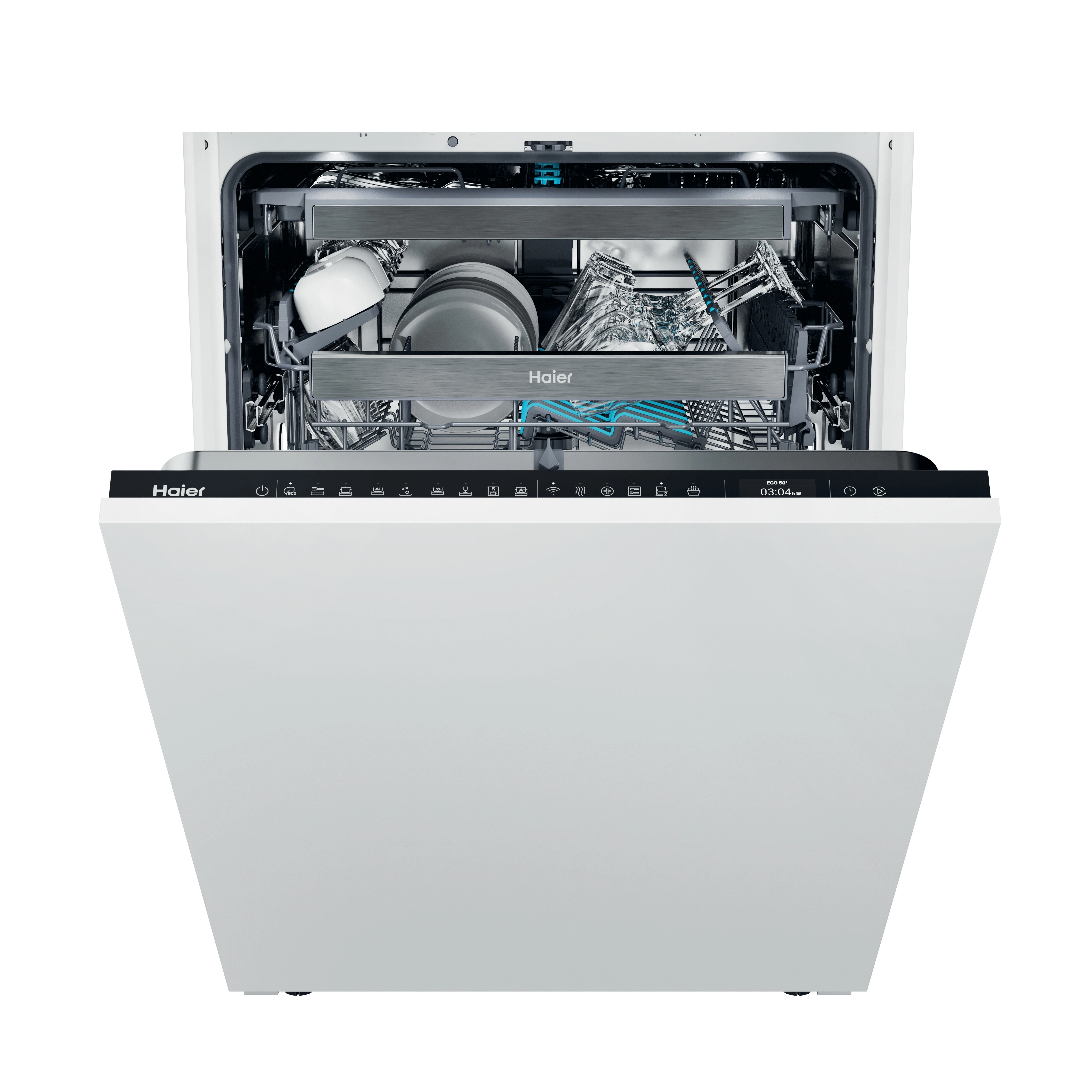 Haier Xynergy XS 63A4M4B 59,7cm Automatyczne otwieranie drzwi Szuflada na sztućce Zdalne sterowanie