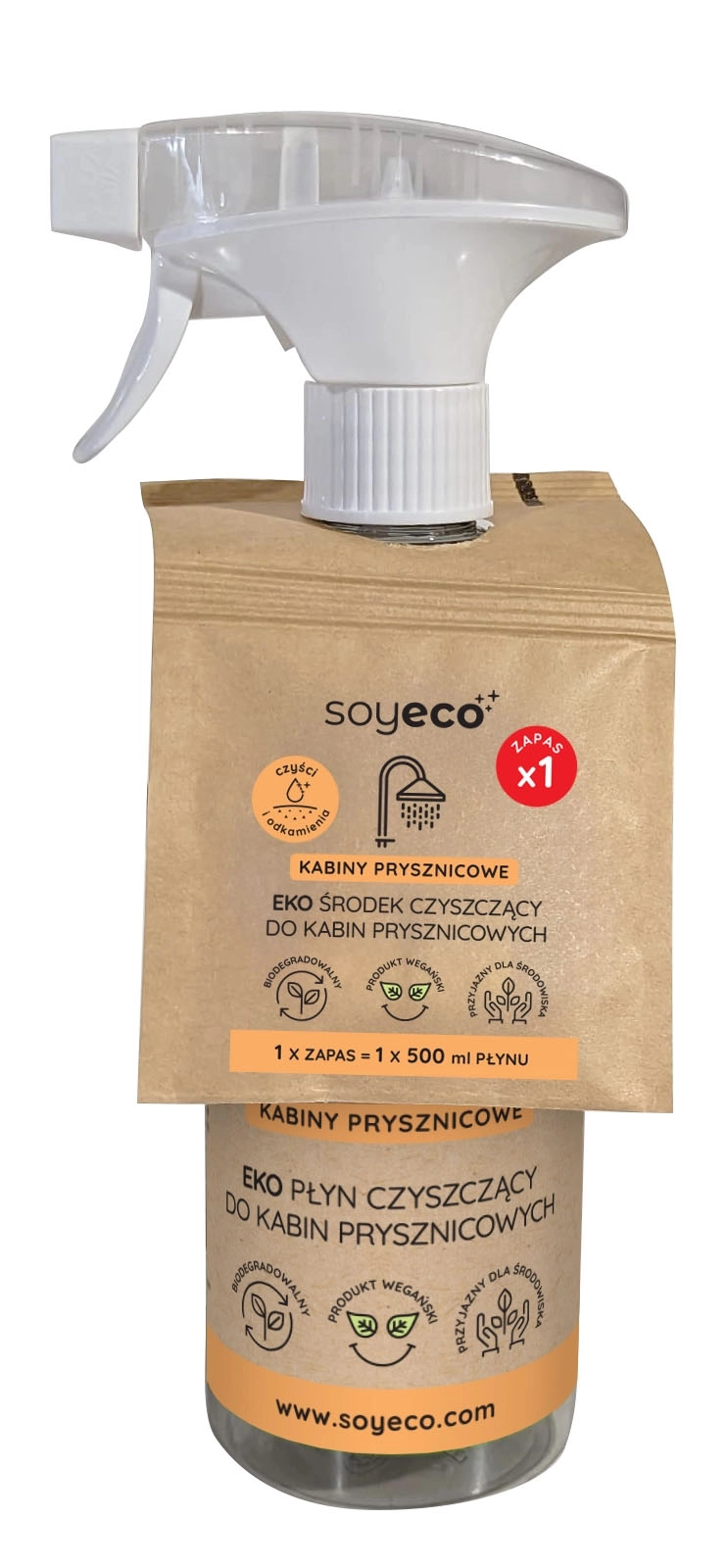 Soyeco do czyszczenia kabin prysznicowych 0,5l + wkład 0,5l