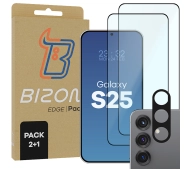 Bizon 2x Szkło + szybka na aparat Edge 2 Pack do Galaxy S25
