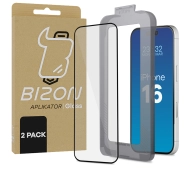 Bizon z ramką montażową Bizon Glass Aplikator do iPhone 16 2 sztuki