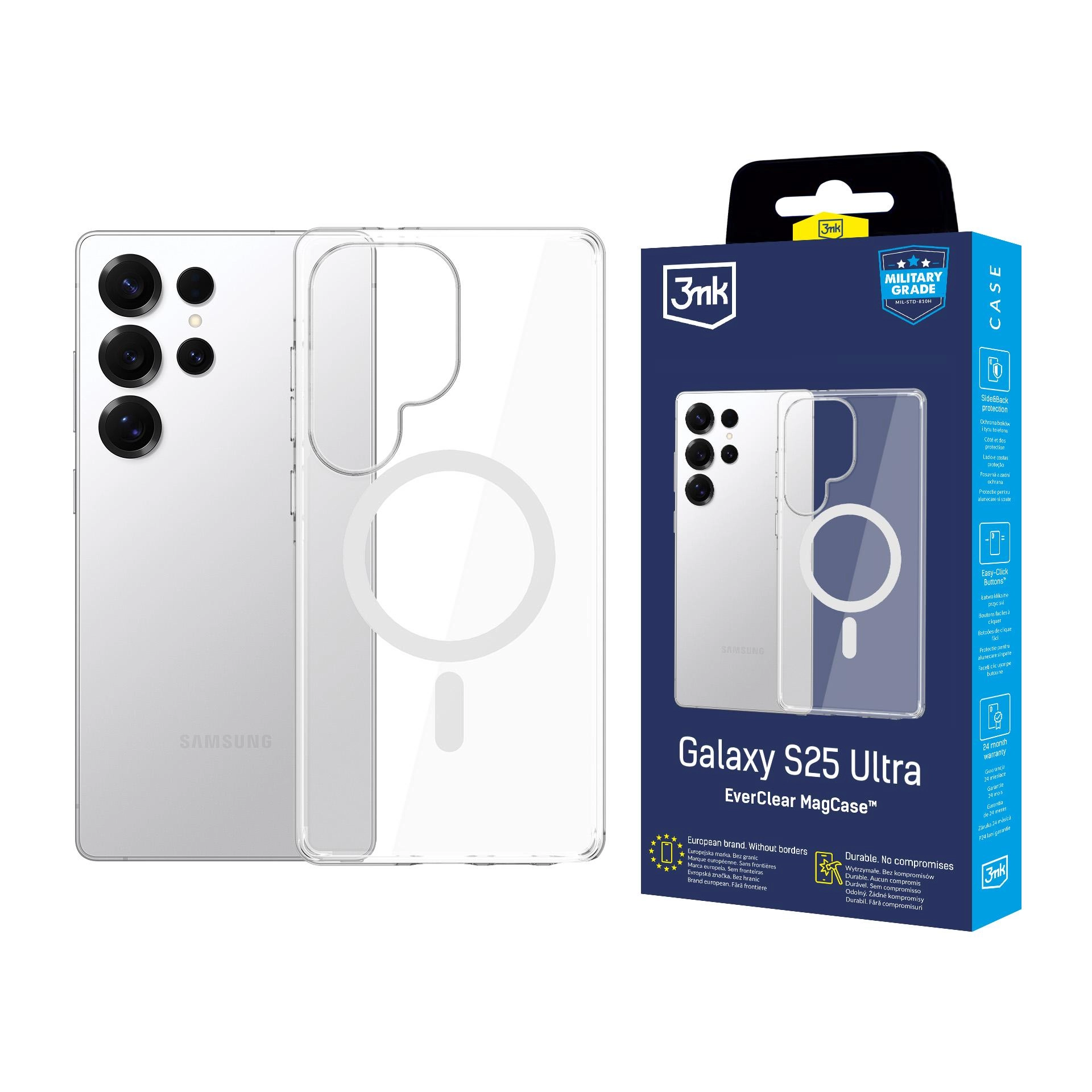 3mk EverClear MagCase do Samsung Galaxy S25 Ultra Przezroczysty