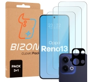 Bizon 3x szkło + szybka na aparat Clear 2 Pack do Oppo Reno13