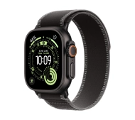 Apple Watch Ultra 3 GPS + Cellular koperta z tytanu Czarna 49mm Opaska Trail Czarna Rozmiar M/L