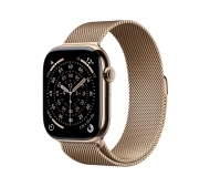 Apple Watch Series 11 GPS + Cellular 46mm Tytan Złoty Bransoleta mediolańska Złoty S/M