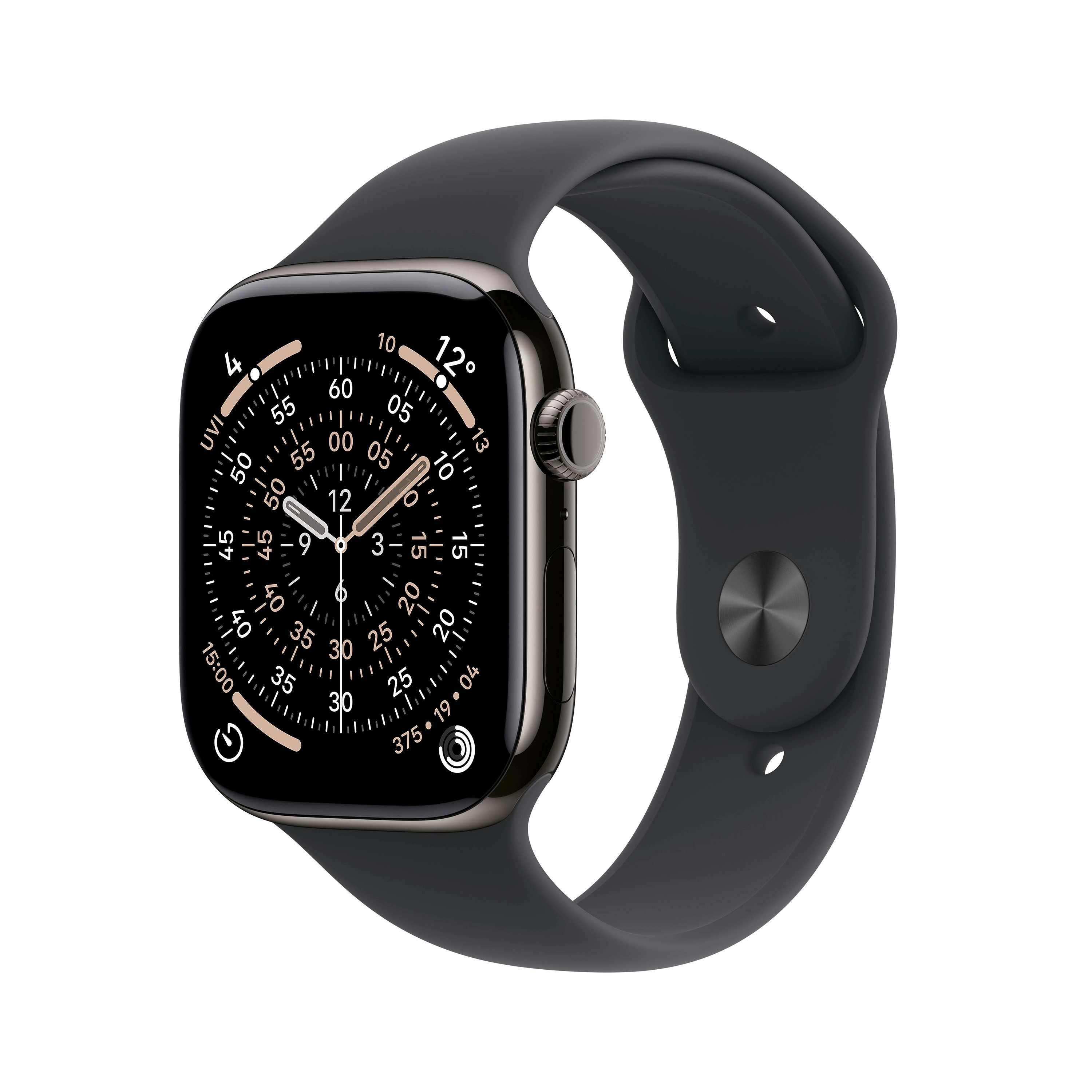 Apple Watch Series 11 GPS + Cellular 42mm Tytan Łupek Pasek sportowy Czarny M/L