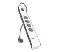 Belkin BSV401VF2M-V2 4 gniazda 2x USB-A, 2m Biało-czarny