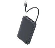 Aukey Spark Sling Lite Slim PB-Y53P 10000mAh 15W Wbudowany kabel USB-C Szary