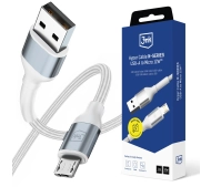 3mk Hyper Cable N-SERIES USB-A do microUSB 1m 5 V/2.4A 12W Biały