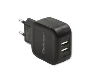 Qoltec 50185 2x USB-A 12W Czarny
