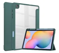 Bizon Case Tab Clear Matt z klapką do Samsung Galaxy Tab S6 Lite 2024/2022/2020 Ciemnozielony