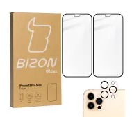 Bizon 2x Szkło + szybka na aparat Edge Pack do iPhone 12 Pro Max
