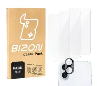 Bizon 3x Szkło hartowane + szybka na aparat Clear 2 Pack do iPhone 16