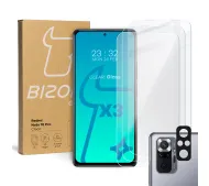 Bizon 3x Szkło hartowane + szybka na aparat Glass Clear Pack do Xiaomi Redmi Note 10 Pro