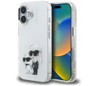 Karl Lagerfeld IML Aquarelle Karl & Choupette & Logo do iPhone 16 Biały