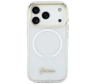 Guess IML Gradient Script Metal MagSafe do iPhone 17 Biały