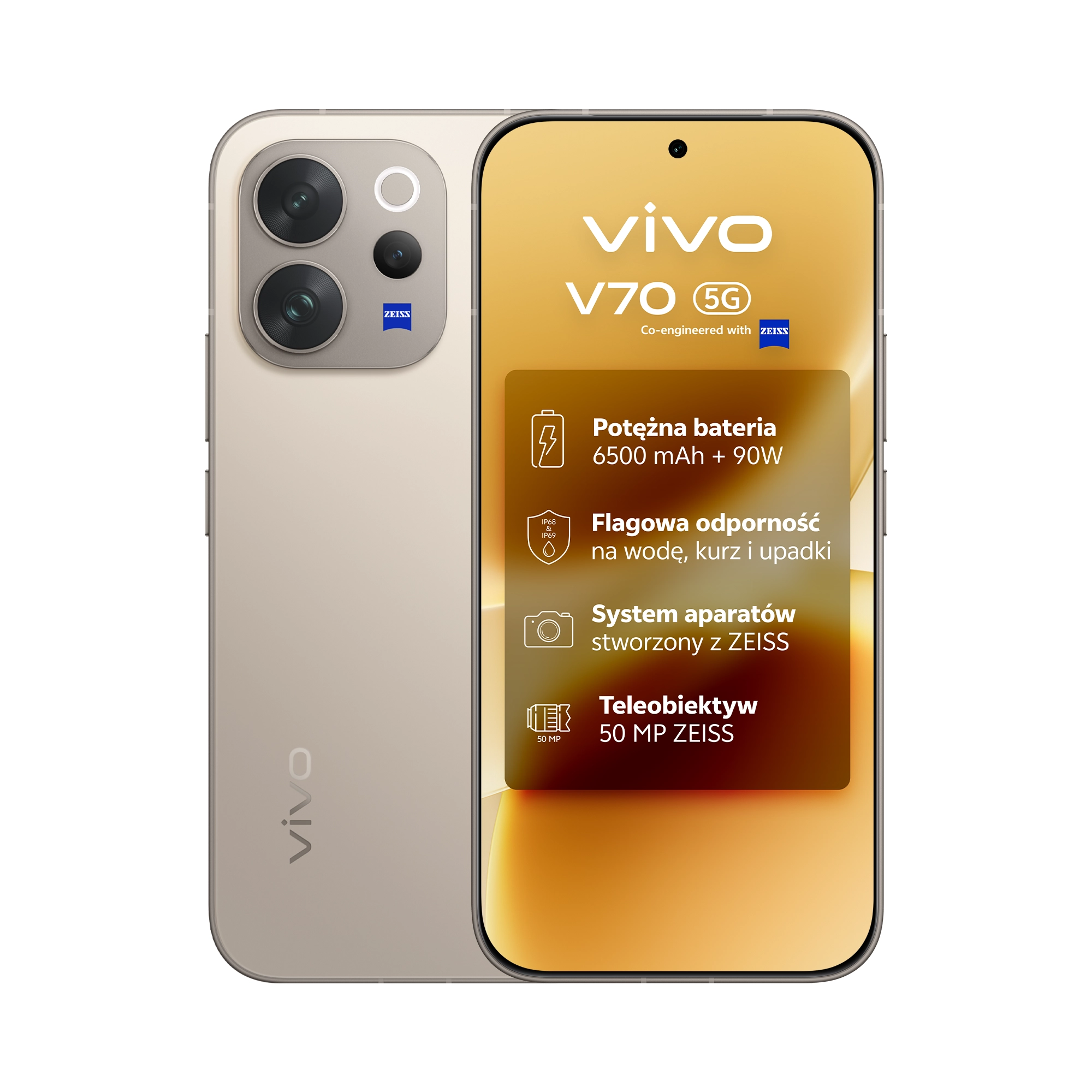 vivo V70 5G 8/512GB 6,59" 120Hz 50Mpix Szary